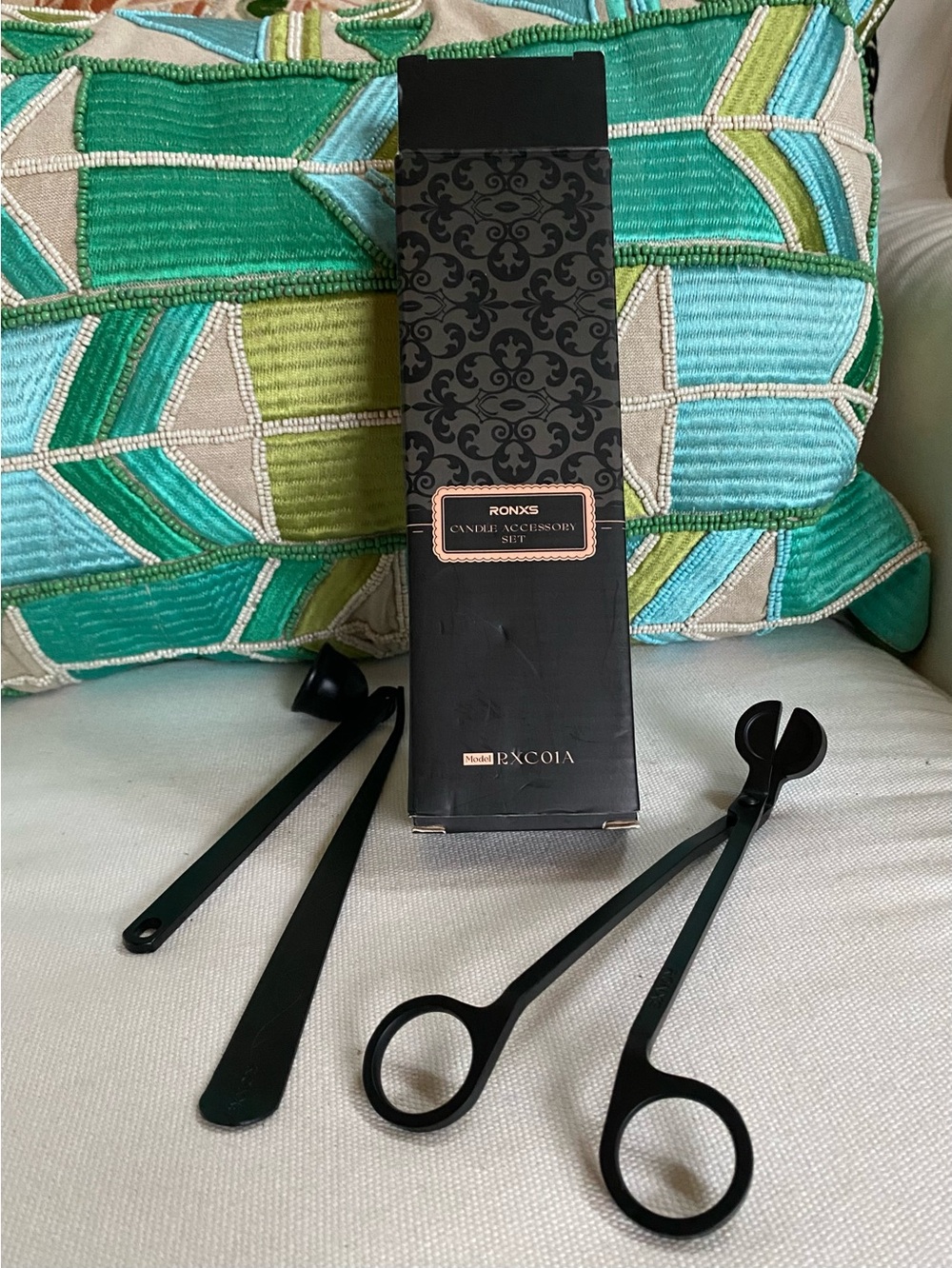 RONXS Complete 3-in-1 Candle Accessory Set Matte Black Trimmer Snuffer Dipper